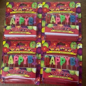 4 nwt bundle lot happy birthday candles 4 sets 3”H multicolored party